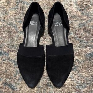 Eileen Fisher Black Suede Flats